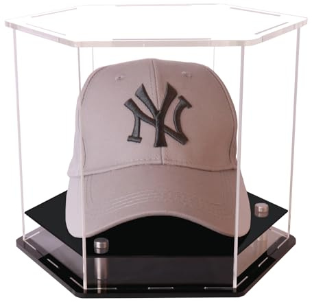 HHUXIUE - Espositore trasparente per cappelli, da baseball, da calcio, perfetto per cappelli snapback, 24 x 21 x 20 cm