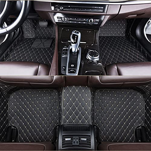 pour Nissan Livna 2007-2024 Tapis de Sol de Voiture en Cuir Artificiel empêchez la Boue Le Sable la Graisse,Black 2-5 Seats