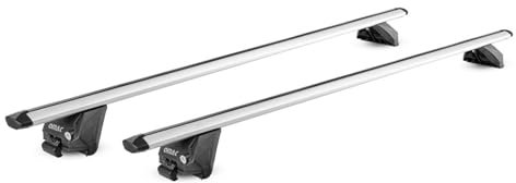 OMAC Dachträger Grundtäger kompatibel mit VW Tiguan/Allspace 2007-2025 Aluminium ABE 100kg Silber 2tlg Geschlossene Reling für Fahrradträger, Dachboxen, Skiträger Schwerlast-Abschließbar