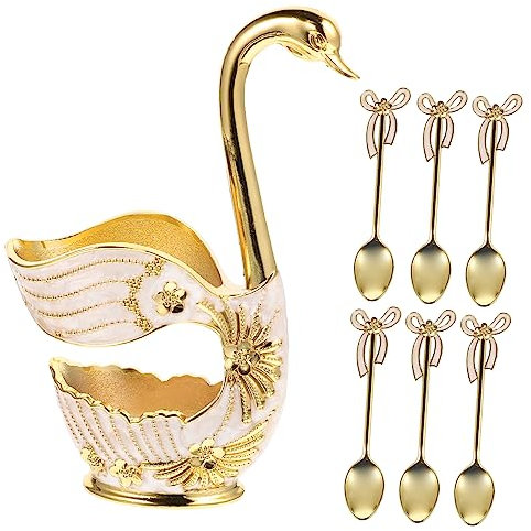 Cabilock Juego De Tenedor Y Cuchara De Acero Inoxidable Exquisito Soporte Para Cucharas De Postre Para Cocina