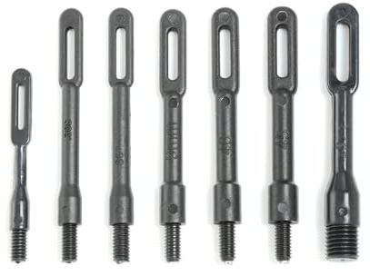 Motanar Plastic Solid Brass Gun Cleaning Jag Set for Rifle Maintenance - Slotted Tip Adapters with Storage Case (7 Plastic Tips)