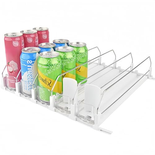 Dispensador automático de latas para nevera, organizador de bebidas autoempujable, organizador de latas de cerveza de soda, organizador de nevera para despensa, organizadores de nevera, ancho