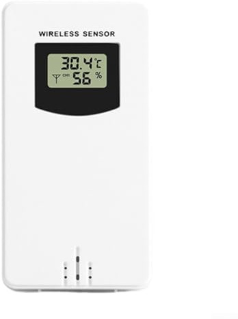 Besttoolifes Advanced Wireless Sensor For FanJu Weather Station Improved Performance, Digital Temperature Humidity Meter Wireless Sensor Hygrometer(White)