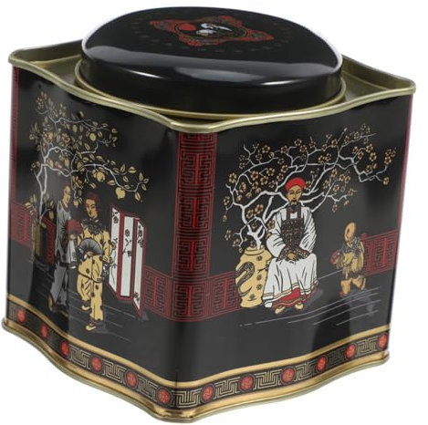 LIFKOME Lata Metálica Con Tapa Hermética Para Almacenamiento Retro Caja Organizadora De Hojalata Ondulada Grande Para Té Galletas y Snacks De Unidades Para Cocina