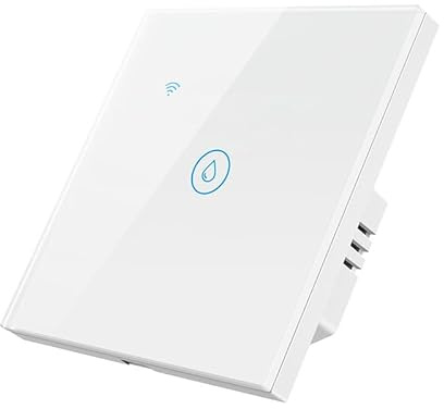 Matter Smart Interruptor de calentador de agua, panel táctil de vidrio funciona con Homekit y Alexa, aplicación y control remoto, necesita línea neutra, UE, 20 A