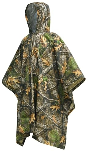 Regnponcho Kamouflage, Cykelponcho Regncape – Poncho för Hunting Regn – cykel Regncape Cape inkl. Förvaringsväska – Unisex – Vattentät för Vandring, Camping, Jakt, Fiske-Camo