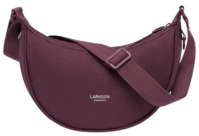 LARKSON Bolso Bandolera Mujer Rojo - Solveig Small - Bolso Riñonera de Media Luna - Bolsa de Ocio de Moda para Viajes, Trabajo - Compartimentos Grandes - Correa Ajustable