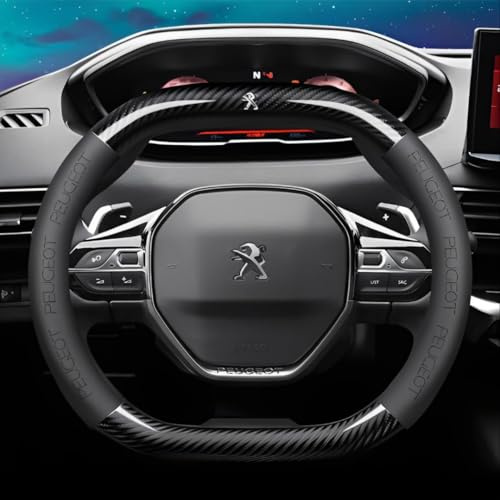 SAHODIYI Coprivolante Auto per Peugeot 208 II I 2019-2024, Copri Volante Antiscivolo Inodore, Copertura Copri Sterzo Accessori Auto Interno,B