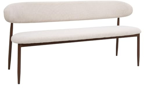 Giga Meubel Esszimmerbank Alexia | 160 cm | Beige/Walnuss | mit Rückenlehne