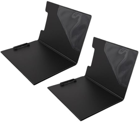 DOITOOL 2 pièces Lot de Porte-documents Noir avec Planchette Rigide Flexible pour Écriture Organiseur de Dossiers Polyvalent pour Bureau École et Usage Quotidien