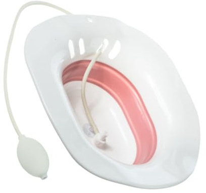 ibasenice Bassin de Bain Sitz Pliable pour Femmes Enceintes Siège Toilette Intime avec Anti-débordement Adapté Aux Soins Post-partum et Hémorroïdes Surface Douce Facile à Couleur Aléatoire