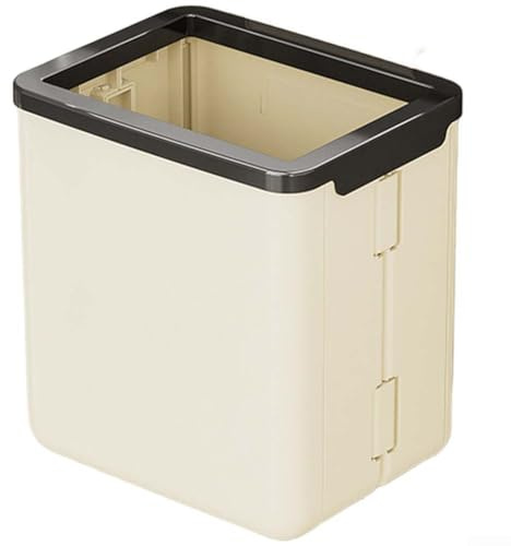 Poubelle murale pliable pour cuisine, salle de bain, WC avec anneau de compression pour sacs poubelles, design peu encombrant, facile à accrocher, anti-odeur, pour porte d'armoire ou tiroir (White2)