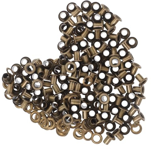 Generisch 100 Stück Hohlnieten Ösen 4x8x7mm aus Metall Antikbronze für Kleidung Taschen Selbstgemacht Projekte Langlebig Korrosionsbeständig