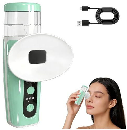 Eye Steamer for Dry Eyes,Portable Face Steamer Facial,Nano Eye Mist Sprayer | for Tired Eyes with Cold & Hot Compress Modes,Rechargeable Handheld Steam Therapy Wand,Eye Relief Machine for Soothing