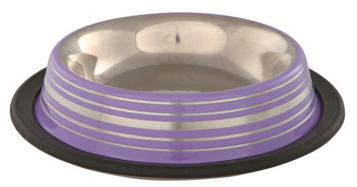 Trixie Edelstahlnapf, Katze, gerillt, 0,2 l/ø 16 cm, lila