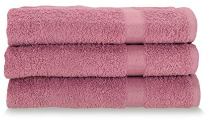 Gabel Asciugamani Viso, Spugna di Puro Cotone Idrofilo, 60 x 100 cm, Fuxia, Set da 3 Pezzi