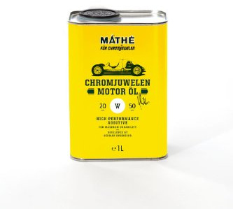 MATHÉ Chromjuwelen Motor Öl 20W-50, 1 Liter, Mineralisches Oldtimer Motoröl | High Performance Oldtimer-Motorenöl, Mild legiert Mehrbereichsöl, Verschleiß- und Korrosionsschutz, Verhindert Rostbildung