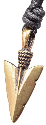 Drachensilber Pfeilspitze Schmuck Krieger Pfeil Halskette Anhänger Bronze inkl. Verstellbarem Band Amulett Schutz Zielstrebigkeit