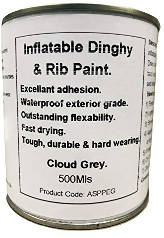 1 x 500ml Cloud Grey Inflatable Dinghy Anti Slip Paint. Boat Rib Fishing Raft
