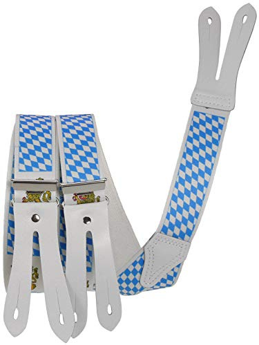 Harrys-Collection Herren Hosenträger mit Knopfloch Motiv Bayern, Größen:120 cm