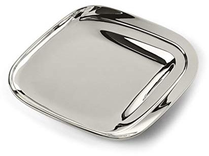 Ten Piattino Quadrato in Metallo Placcato Argento cod.EL010 cm 13x11,5x3,5h by Varotto & Co.