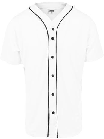 Urban Classics Herren Baseball Mesh Jersey T-Shirt, wht/blk, M