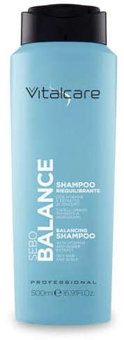 Vitalcare | Sebo Balance - Shampoo Riequilibrante, Shampoo per Capelli Grassi o Tendenti ad Ingrassare, con Vitamine e Zjcomplex, 500 ml