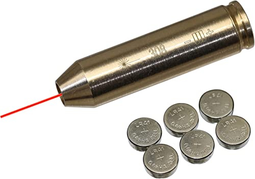 MAYMOC 243/308WIN/7mm-08REM Bore Sight Red Dot Patrone mit 2 Sätzen Batterien