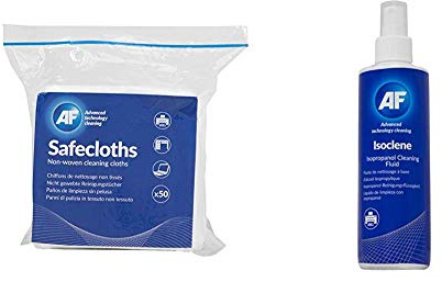 AF Safecloths General Use Absorbent Lint-free 340x320mm Ref SCH050 [Pack of 50] &Isoclene Cleaning Pump Spray - 250ml
