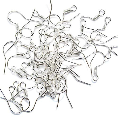 20 Pairs 925 Sterling Silver Earring Hooks, Wire 0.66 mm Hypoallergenic Earring Fish Hook Connector, Women Jewelry Findings Earrings Parts DIY Making, Fine Jewellery Present for Mother Women