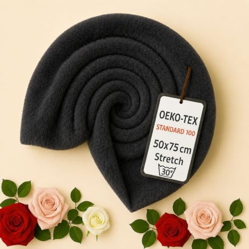 StoffBook schwarz Kunstpelz Kaninchen Plüsch Stoff, Fellborte, Fellreste zum Basteln, Fellbordüre, Fellstreifen, Teddyplüsch für DIY, Nähprojekte, Dekorationen, Bastelmaterial, c950