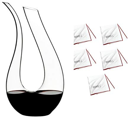 Riedel Amadeo Decantador con 5 paños de microfibra grandes (6 artículos)