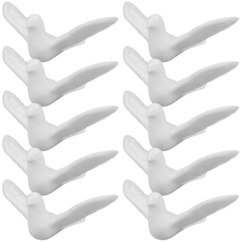 Milisten 10 Stück Mini Weiße Tauben Figuren 2.50X1.50X1.00Cm Aus Harz Für Puppenhaus Dekoration Mikro Landschaft Deko Und Simulation Mini Vogel Ornamente Spielzeug Für Kinder