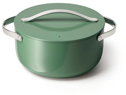 Caraway Nonstick Ceramic Dutch Oven Pot with Lid (6.5 qt, 10.5) - Non Toxic, PTFE & PFOA Free - Oven Safe & Compatible with All Stovetops (Gas, Electric & Induction) - Sage