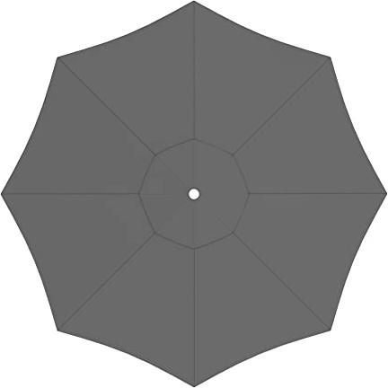 paramondo Sonnenschirm Bespannung für paramadera Holz-Sonnenschirm, ∅ 3 m, Wasserabweisend, mit Schirmbelüftung, Waschbar, Rund, Grau