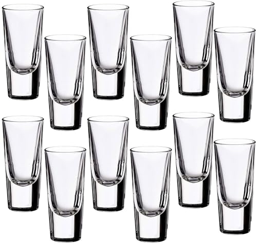 Bicchiere per amaro liquore con linea calibrata in vetro Bormioli Rocco da casa fornitura pub bar ristorante-Set 12 bicchieri liquore