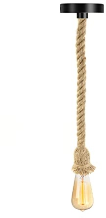 talifoca DIY Retro Hanfseil Industrie Kronleuchter, Vintage Industrielle Hängelampe, Deckenleuchte Kronleuchter mit E27 Lampenfassungen für Wohnzimmer, Restaurant, Bar, Café