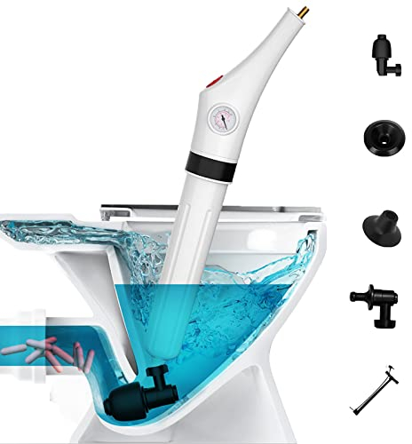 SRHIMEOS Aufblasbarer Toilettenkolben, Multifunktionaler Toilette Pömpel, WC Plunger mit 3 Kolbenköpfen und Inflator,für Toilette, Waschbecken, Bodenablauf, Ablaufbecken