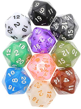 NUOBESTY 30 Pezzi di Giochi Divertenti Educativi Plastica Divertimento Poliedrico Festa Dadi Assortimento- Giocattoli Facce Dadi Giochi Lati per Matematica Oggetti di Gioco Casuali