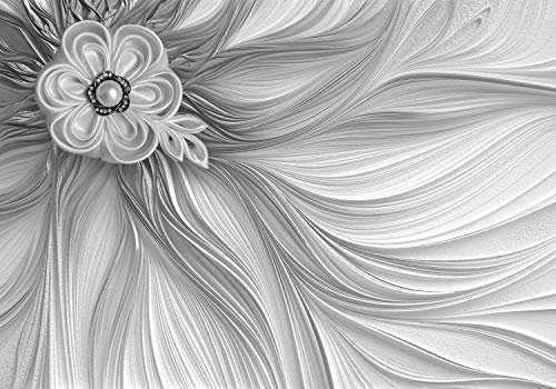 wandmotiv24 Fototapete Perlen grau Blume, 200 x 140cm - selbstklebende Strukturtapete, Wanddeko, Wandbild, Wandtapete, Abstrakt, Perle, 3D-Effekt M1202