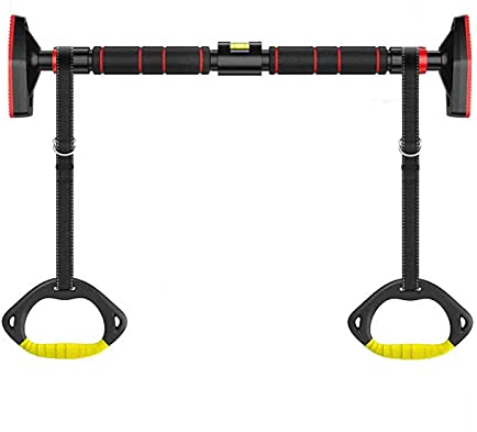 Samnuerly Klimmzugstange Türrahmen Reckstange Hebering Kombination, Wandmontierte Aufhängestange für das Krafttraining des Oberkörpers, 121-160 cm, Belastung 250 kg