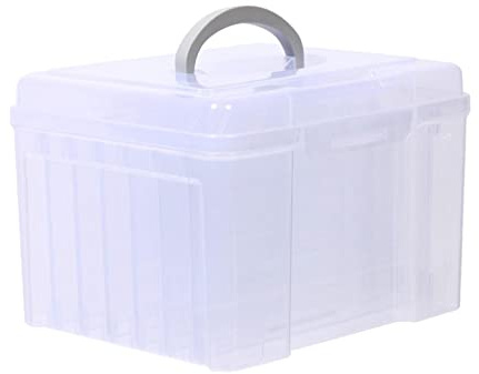 Fenteer Foto-Organizer-Box mit Trennwänden, Aktenhalter mit 6 Trennwänden, große Foto-Organizer, Grußkarten-Aufbewahrungsbox für die Präsentation von Bildern