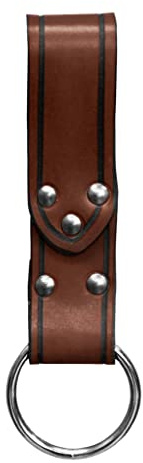 Andracor Handgefertigte Gürtelschlaufe mit Ring - Axt-Halter - schwarz - für LARP; Mittelalter, Fantasy & Cosplay