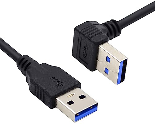 CY-kabel vinklad USB 3.0 typ-A hane till rak 3.0 typ A hane data 5 Gbps kabel 90 grader uppåtvinklad 40 cm 5 Gbps