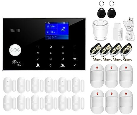 Alarm System Wifi Alarm System 433MHz Home Burglar Security Alarm Wireless Wired Detector RFID Touch Keyboard Temperature Humidity Zero false positive rate (Color : L)