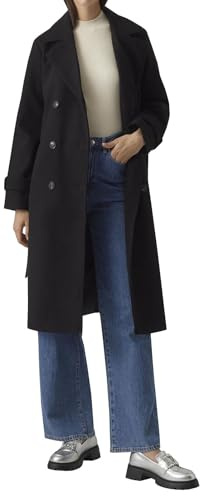 Vero Moda Kvinnlig trenchcoat VMFORTUNEVEGA kappa, svart, M