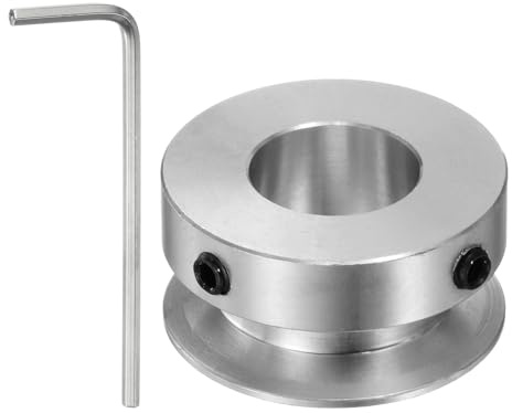sourcing map Einzelrillen Riemenscheibe Keilriemenscheibe 14mm feste Bohrung 30mm Außendurchmesser Aluminiumlegierung mit Sechskantschlüssel für Bohrmaschine 6mm PU-Rundriemen