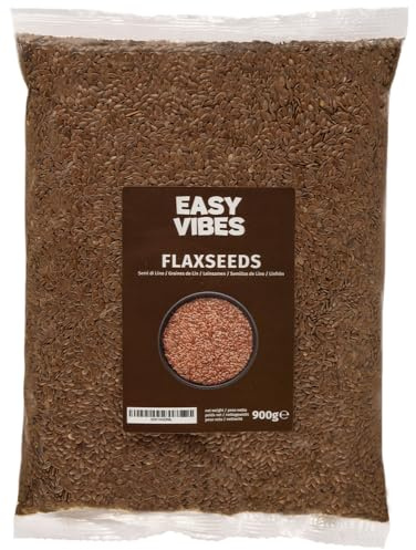 Easy Vibes - Semillas de Lino Marron Naturales (900g) | Aptas para Veganos | Sin OGM | Ingrediente versátil para recetas dulces y saladas
