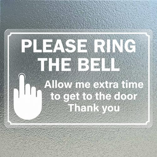 YIKIADA Please Ring The Bell Stickers Vinyl 15 × 10 cm Self-Adhesive Allow Extra Time Get to The Door Decal Waterproof Doorbell Cling Business Sign for Window Home Office Pack of 10