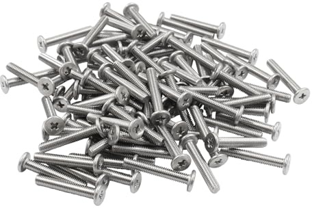 PHITUODA 100 viti a testa piatta rotonda M3 x 18 mm, in acciaio inox 304 Phillips Cross Drive vite hardware bulloni di fissaggio